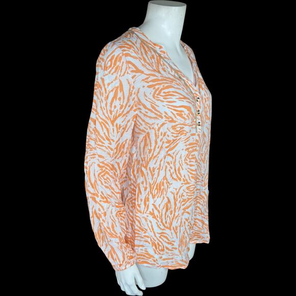 SUSAN GRAVER Passport Top XXS Tangerine Twist Zebra Print Rayon Blend RN81893 - Picture 7 of 14